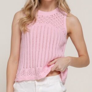 Sleeveless Crochet Spring Sweater